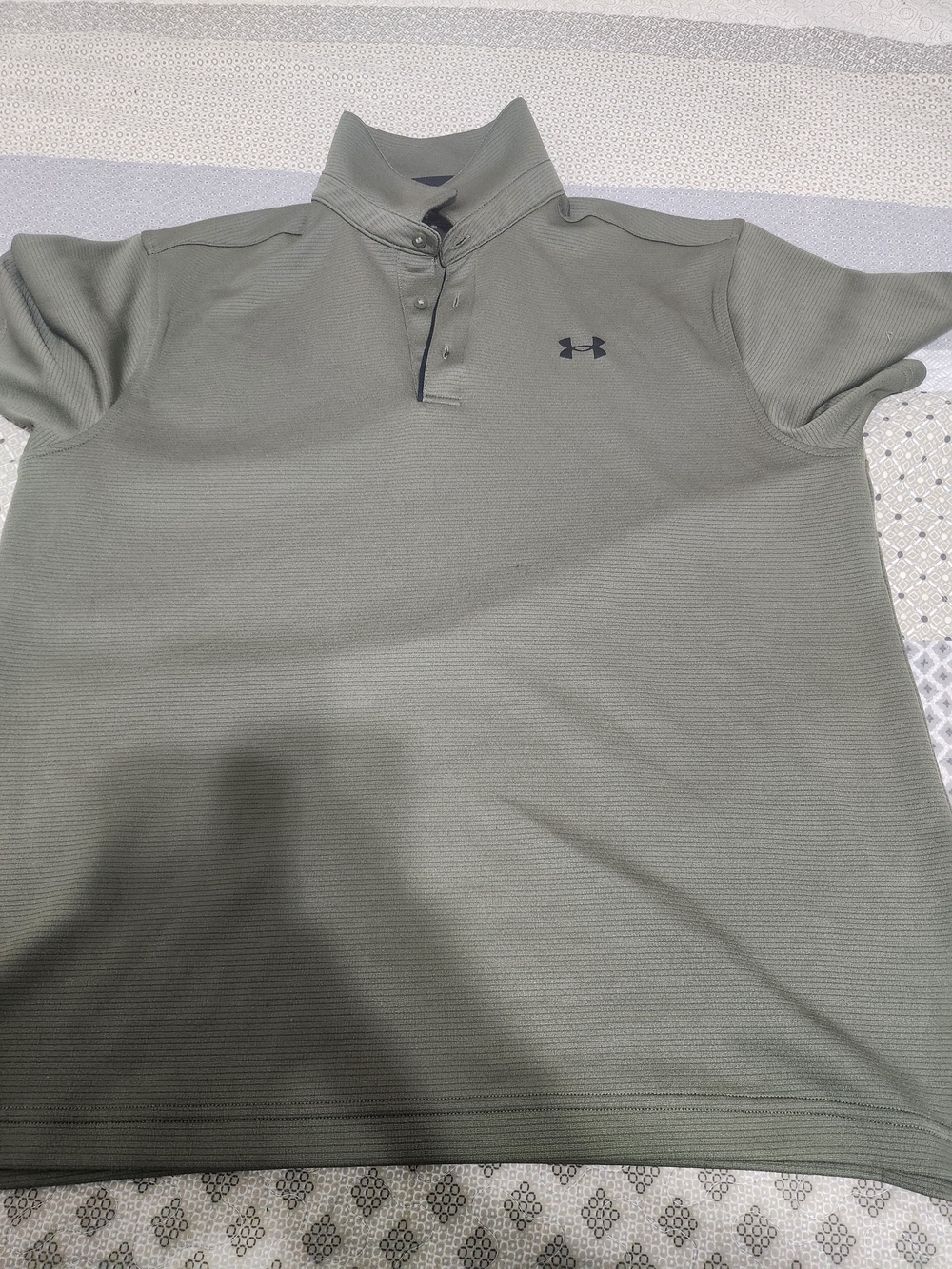 Under Armour Men's Olive Green Quarter-Button Polo